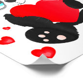 Panda Heart Valentines Day Girls Kids Women Bear L Poster (Ecke)