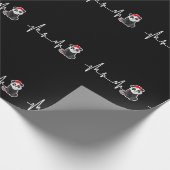 Panda Heartbeat Weihnachtsmannmütze Funny Christma Geschenkpapier (Ecke)