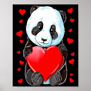 Panda Herz Valentinstag Mädchen Kinder Frauen Bär Poster