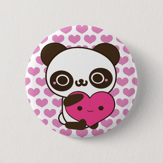 Panda-Herzen Button (Vorderseite)