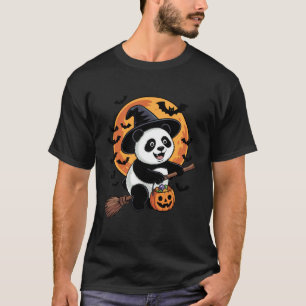 Panda Hexe Jack-o-Lantern Süßigkeiten Eimer Hallow T-Shirt