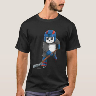 Panda Hockey Panda beim Hockey spielen Panda T-Shirt
