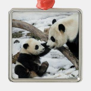 Panda hohe fünf ornament aus metall
