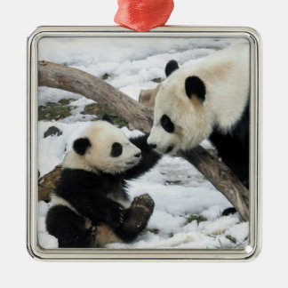 Panda hohe fünf ornament aus metall
