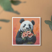 Panda-Holding-Blume, kundenspezifisch Feiertagskarte