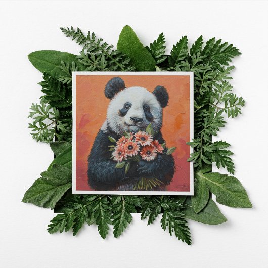 Panda-Holding-Blume, kundenspezifisch Feiertagskarte