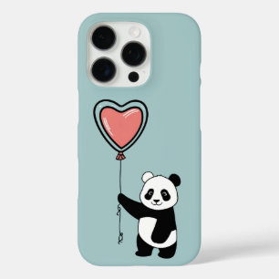 Panda Holding Heart Balloon - Sweet iPhone 16 Pro Hülle