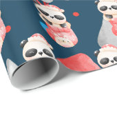 Panda Holidays Anpassen Geschenkpapier (Rolleneckpunkt)