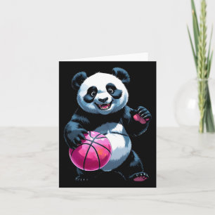 Panda Hoops - Niedlicher Basketball Player Sticker Karte