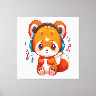 Panda hört Kpop-Musik Leinwanddruck