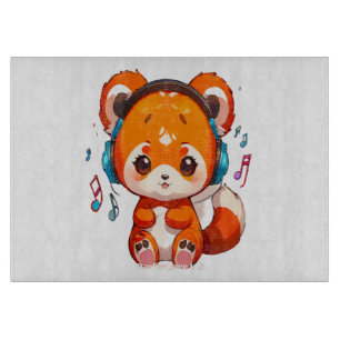 Panda hört Kpop-Musik Schneidebrett