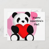 Panda hört Valentins Postkarte (Vorne/Hinten)