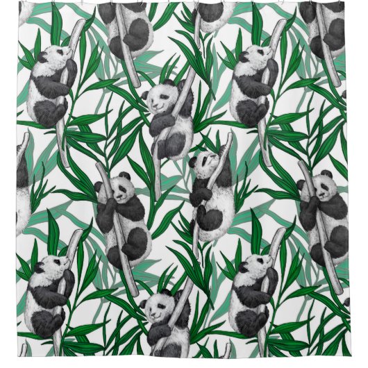 Panda-Hubs Duschvorhang (Vorderseite)