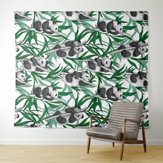 Panda-Hubs Wandteppich (Beispiel (Horizontal))