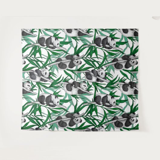 Panda-Hubs Wandteppich (Vorderseite (Horizontal))