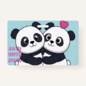 Panda Hug Budget Notebook – Cute Planner for Savin Ausweis (Vorderseite)