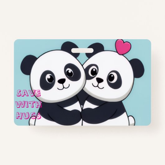 Panda Hug Budget Notebook – Cute Planner for Savin Ausweis (Vorderseite)