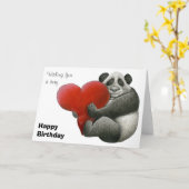 Panda Hugging a Heart Karte (Gelbe Blume)