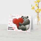 Panda Hugging a Heart Karte (Gelbe Blume)