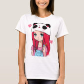 Panda Hugs & Crimson Dreams T-Shirt (Vorderseite)
