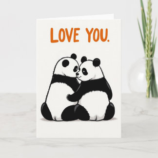 Panda Hugs Love You Card Karte