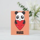Panda Hugs Postkarte (Stehend Vorderseite)