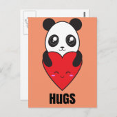 Panda Hugs Postkarte (Vorne/Hinten)