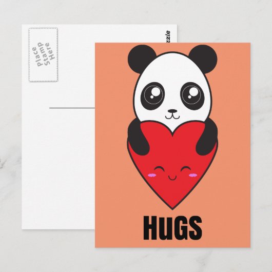 Panda Hugs Postkarte (Vorne/Hinten)