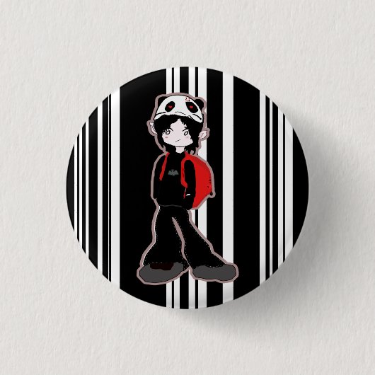 Panda-Hut-Knopf Button (Vorderseite)