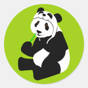 Panda-Hut Runder Aufkleber