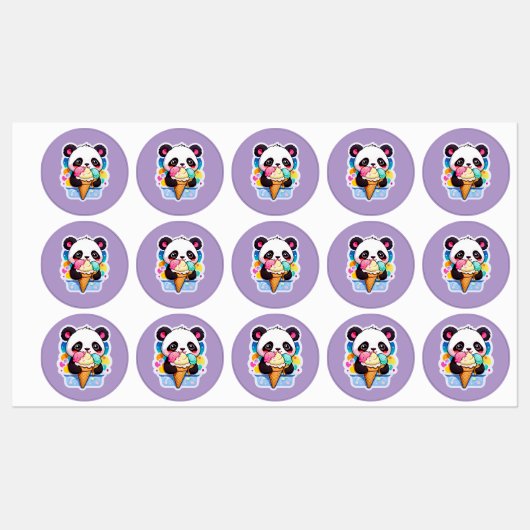 Panda Ice Bliss Etiketten (Blatt)