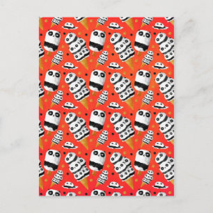 Panda Ice Cream Pattern Postkarte