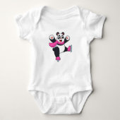 Panda Ice Skaten Ice Skate Baby Strampler (Vorderseite)