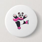 Panda Ice Skaten Ice Skate Button (Vorderseite)