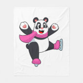 Panda Ice Skaten Ice Skate Fleecedecke (Vorderseite)