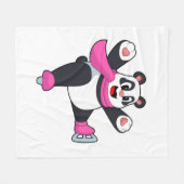 Panda Ice Skaten Ice Skate Fleecedecke (Vorderseite (Horizontal))