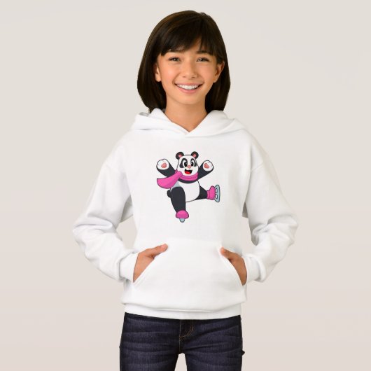 Panda Ice Skaten Ice Skate Hoodie (Vorne ganz)