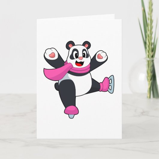 Panda Ice Skaten Ice Skate Karte (Vorderseite)