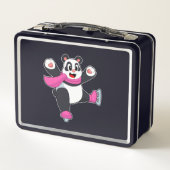 Panda Ice Skaten Ice Skate Metall Brotdose (Rückseite)