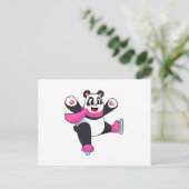 Panda Ice Skaten Ice Skate Postkarte (Stehend Vorderseite)