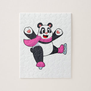 Panda Ice Skaten Ice Skate Puzzle