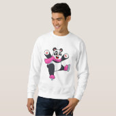 Panda Ice Skaten Ice Skate Sweatshirt (Vorne ganz)