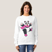 Panda Ice Skaten Ice Skate Sweatshirt (Vorne ganz)