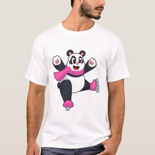 Panda Ice Skaten Ice Skate T-Shirt (Vorderseite)