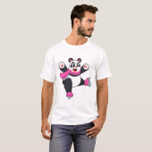 Panda Ice Skaten Ice Skate T-Shirt (Vorne ganz)