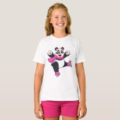 Panda Ice Skaten Ice Skate T-Shirt (Vorne ganz)