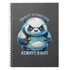 Panda ich bin nicht stur, mein Weg ist immer richt Notizblock