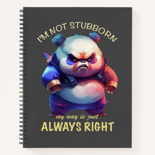 Panda ich bin nicht stur, mein Weg ist immer richt Notizblock (Vorderseite)