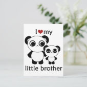 Panda - Ich Liebe mein kleiner Bruder Postkarte (Stehend Vorderseite)