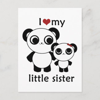 Panda - Ich Liebe meine kleine Schwester Postkarte